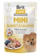 Корм влажный Brit Care Mini для взрослых собак миниатюрных пород филе с кроликом и лососем в соусе 85 г - изображение 1