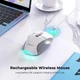 Мышь MEETION 2.4 G + Bluetooth wireless gaming mouse BTM001 |800-1200-1600-2400dpi, 7keys, 35/140h, Type-C Charging, RGB| бело-серая - изображение 6