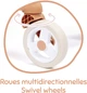 Коляска для ляльки Smoby Toys Baby Nurse Прогулянка з поворотними колесами Теракотова пудра 49х38х53 см (7600251224) - зображення 3