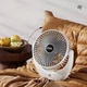 Портативный беспроводной вентилятор-охладитель воздуха Fan Portable, настольный USB вентилятор с аккумулятором, для дома, офиса, путешествий, авто, регулируемая обдува, тихий компактный вентилятор Белый YLP-385-White - изображение 10