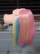 Голова учебная цветная с искусственными волосами GLV-ET, Pink-blue-blonde-yellow - изображение 4