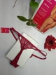 Жіночі трусики стринги Obsessive Ivetta L-XL бордові мереживо - изображение 8