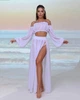 Костюм женский летний топ и юбка шифон 214 белый 42-48р - изображение 2