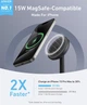 Зарядний пристрій Anker MagGo MagSafe QI2 15W Certified 360° Charger для iPhone 17/16/15/14/13/12 Series - Black - зображення 2
