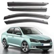 Дефлектори окон Skoda Fabia Седан 2015 - скотч "FLY" (З хром - смугою) - зображення 1