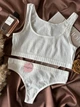 Комплект топ без поролона + трусики стринги 513 Vanilya Secret молочный M/L - изображение 1