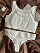 Комплект топ без поролона + трусики стринги 513 Vanilya Secret молочный M/L - изображение 2