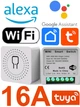 Умный Wi-Fi Smart Life Tuya переключатель с таймером 1-канальный мини реле для скрытого монтажа в коробку выключателя или розетки, односторонний 16А - изображение 1