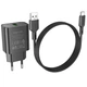 Сетевое зарядное устройство Borofone BA72A 18W / 3A USB с быстрой зарядкой QC3.0 + кабель Type-C Black - изображение 3