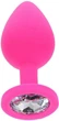 Пробка анальна Toy Joy Medium Diamond Booty Jewel 8х3.5 см Рожева (8713221831156) - зображення 1