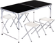 Zestaw stół składany turystyczny i 4 krzesła ModernHome by Multistore czarny (HTA120R+4S BLACK) - obraz 1