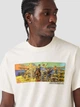 Футболка хлопковая длинная мужская Levi`s SS Relaxed Fit Tee Archival 16143-1671 S Молочная с принтом (5401157955116) - изображение 4