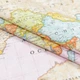 Декоративная ткань лонета Карта мира розовый (176г/м.кв280см пог.м) 165015 - изображение 1