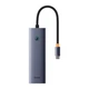 USB Hub Baseus Flite 6-Port Type-C to HDMI4K 60Hz*1+USB 3.0*3+PD*1+RJ45*1 Сірий (252436) - зображення 5