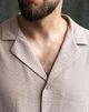 Мужской костюм льняной рубашка оверсайз и брюки Aero Intruder 0283 S Мокко ( IN - 0283/03 A ) - изображение 3