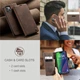 Чохол-книжка CaseMe з нубуку для iPhone 13 Темно-коричневий - зображення 9