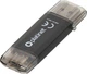 Флеш пам'ять Platinet C-Depo 64GB 2IN1 USB-A 3.2 + USB-C Black (PMFC64B) - зображення 1