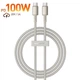 Кабель Type-C на Type-C Baseus Tungsten Gold Fast Charging Data Cable (1m, 100W, 5A, 480Mbps). Gold - изображение 1