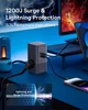 Мережевий зарядний пристрій 4 виходи 35W Baseus Power Combo Tower Digital (2USB/2Type-C, 35W, PD/QC). Black - зображення 13