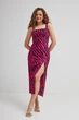 Сарафан міді з розрізом Wear me S Малина (зебра) (16_25_11099) - изображение 1