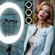 Професійна Кільцева Лампа Ring Light 45см з тримачем для телефону, штатив 2 метри та пульт керування Чорний - зображення 5