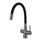 Смеситель для кухнис подключением к фильтру WEZER INX4C-08-GUNGREY гибкий излив, графит/черный - изображение 1