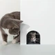 Наклейка 3D декоративная Мышь в норе за решеткой ПВХ для настенного декора помещений и предметов, Серый с черным - изображение 5