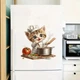 Интерьерная наклейка для кухни на стену, холодильник, дверь Кот повар 15х15 см. Разноцветный - изображение 4