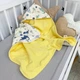 Дитячий банний рушник 0-3 роки 70х70 см Oh My Kids "Dino" жовтий - зображення 6