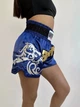 Тренувальні MMA шорти для тайського боксу, єдиноборств Sanda, UFC для спорту another boxer синій/золотий, р. S (8-12 років)) - изображение 3