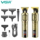 Акумуляторний тример VGR V-073 Gold з LED-дисплеєм, титановими лезами та 4 насадками (0.5–4 мм), 1500 мАг, 5W - зображення 2