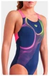 Женский купальник Arena Ripples SwimSuit V Back B (UPF 50+) 38 Темно-синий, желтый, розовый (009021-780-38) - изображение 4