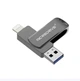 Флешка металлическая Microdrive 2в1 USB-Lightning для Apple iPhone, iPad, iPod, компьютера 128 GB Black - изображение 1