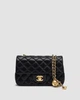 Cумка жіноча з фурнітерою в стилі Chanel Classic 1.55 Small Single Flap in Black - изображение 1