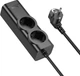 Мережевий подовжувач Hoco NS10 Wisdom 2-position (PD67W/3C1A) desktop socket (EU/GER) Black (6942007638500) - зображення 2