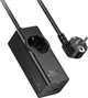 Мережевий подовжувач Hoco NS9 Wisdom 1-position (PD67W/3C1A) desktop socket (EU/GER) Black (6942007638494) - зображення 1