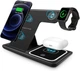 Док станция для apple айфона iphone часов iwatch эпл вотч наушников 3 в 1 23W XO WX023 складная универсальная беспроводная зарядка на айфон с подсветкой черная + адаптер в подарок - изображение 6