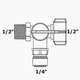 Адаптер с редуктором 1832-F 1/2"-1/4"-1/2" (резьба наружная - шаровой вентиль - резьба внутренняя) - изображение 3