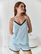 Пижама (майка + шорты) женская BARWA garments 0373/374 XL Бирюзовая (2113733744849) - изображение 1