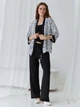 Пижама (накидка + штаны) женская из вискозы BARWA garments 0345/344 L Черная с белым (2113453443015) - изображение 4