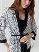 Пижама (накидка + штаны) женская из вискозы BARWA garments 0345/344 L Черная с белым (2113453443015) - изображение 11