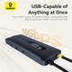 HUB адаптер Type-C Хаб Baseus Dual Fast Charging 6-in-1 |USB-C to HDMI 4K*1+USB-A*2+USB-C*3| Адаптер Розгалужувач - зображення 6