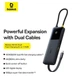 HUB адаптер Type-C Хаб Baseus Dual Fast Charging 6-in-1 |USB-C to HDMI 4K*1+USB-A*2+USB-C*3| Адаптер Розгалужувач - зображення 11