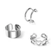 Набор серьг кафов без прокола Earcuff Серебряные 3шт - изображение 3
