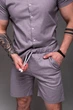 Костюм мужской R.A. Linen сорочка та шорти сірий 2350 L - зображення 7