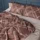 Простынь MirSon King Size 220x240 см 22-1413 Brown Geometry Сатин (2200011123264) - изображение 1