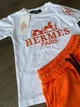 Детский костюм Hermes на мальчика (футболка+шорты) 104-110 см белый с оранжевым - изображение 2