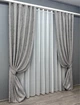 Комплект штор VR-Textil Лен Мрамор 100х270 2шт и Тюль 300х270 1714ш-1276т Серый с белым 71-009/1 - изображение 2