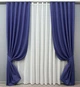 Комплект штор VR-Textil Лен Мешковина 200х270 2шт и Тюль 500х270 691ш-115т Синий с белым 71-016/6 - изображение 1