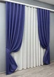 Комплект штор VR-Textil Лен Мешковина 200х270 2шт и Тюль 500х270 691ш-115т Синий с белым 71-016/6 - изображение 2
